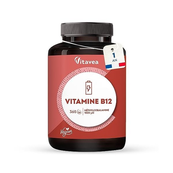 Vitamine B12 1000 µg Vegan - Complément Alimentaire Immunité, Fatigue, Énergie, Équilibre nerveux - 100% Méthylcobalamine Hau