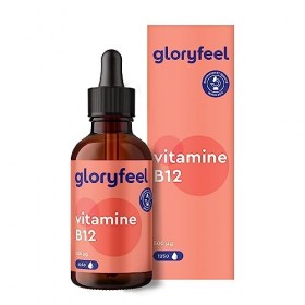 Vitamine B12 Liquide, 1250 Gouttes, Vegan, Vitamin B12 1.000 μg, 50ml, 2 Formes de B12 Methylcobalamine & Adenosylcobalamine,