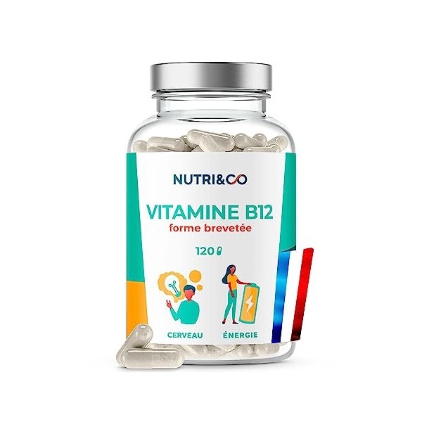 Vitamine B12 Vegan 1000 mcg - Méthylcobalamine Brevetée Pure et Biodisponible - Haute Absorption - Fatigue Energie Immunité -