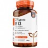 Vitamine B12 1000 µg Végan - 12 Mois dApprovisionnement - 365 Comprimés Végan, Facile a Avaler – Sans OGM - Formule Avancée 