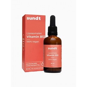 Vitamine B12 liposomale liquide, pour un bien-être physique et mental optimal – Flacon de 60 ml – 30 jours – Végan et sans OG
