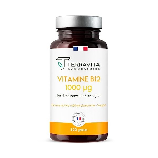 VITAMINE B12 1000 μg | Forme Bio-disponible Méthylcobalamine Pure | Adaptée aux Vegans | Energie - Système Immunitaire - Syst