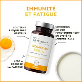 VITAMINE B12 1000 μg | Forme Bio-disponible Méthylcobalamine Pure | Adaptée aux Vegans | Energie - Système Immunitaire - Syst