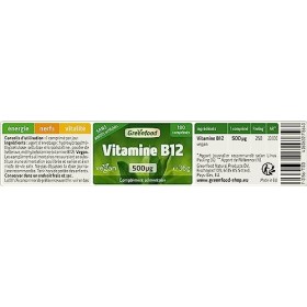 Greenfood Vitamine B12 méthylcobalamine , 500 mg, dose élevée, 180 comprimés, vegan - pour un métabolisme énergétique normal