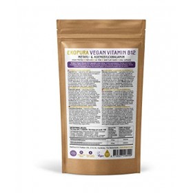 Vegan Vitamin B12 - Methylcobalamin & Adenosylcobalamin 1000mcg - 120 petites gélules, 4 mois stock