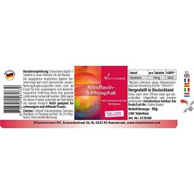 Vitamine B2 Comprimés - 180 Comprimés - dosage élevé - Riboflavine-5-Phosphate | Vitamintrend®