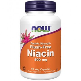 Now Foods, Niacine sans Effet de Flux, 500 mg, 90 Gélules végétaliennes, Testé en Laboratoire, Vitamine B3, Sans Soja, Sans G