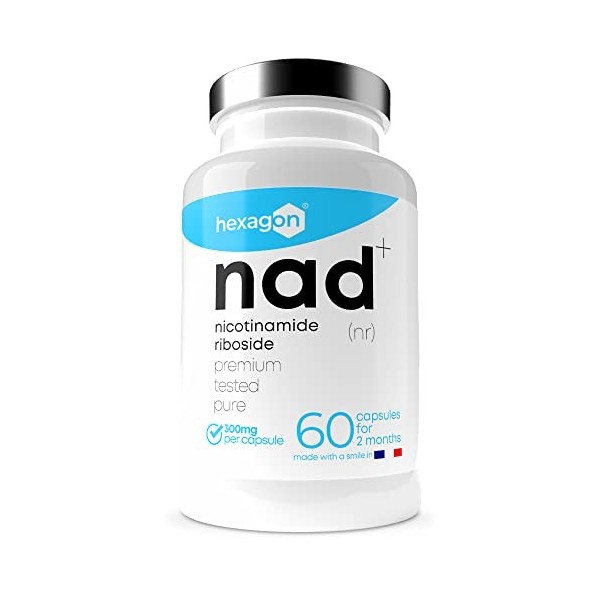 NAD+ Nicotinamide Riboside Chloride 300mg - +2 Mois de Cure - NAD Booster - Anti-Aging & Contre la Fatigue - Made in France -