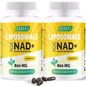 Liposomal NAD+ & Trans-Resveratrol 800mg Softgels, NMN Alternative Plus Efficace Que NMN, Haute Absorption, Supplément NAD+ R