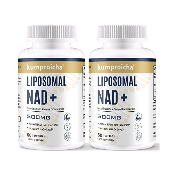 Liposomes NAD+ 500mg avec TMG 250mg Gel mou, supplément NAD+ actuel pour la réparation cellulaire & le métabolisme énergétiqu