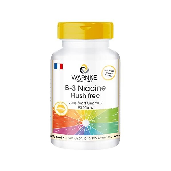 B3 Niacine sans Rougeurs 400 mg - 90 gélules - Végan - vitamine | Warnke Vitalstoffe