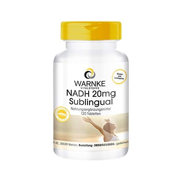 NADH comprimés sublingual - 20mg - végétalien - 120 comprimés | Warnke Vitalstoffe