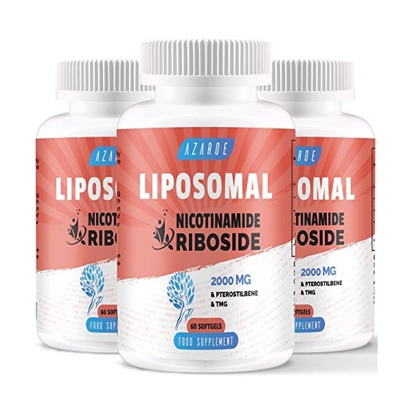 Liposomal Nicotinamide Riboside 2000mg avec TMG et Ptérostilbène | Plus efficace que NMN, Boost NAD+ 60 Unité Lot de 1 