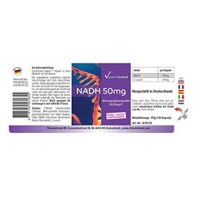 NADH 50mg - 120 Gélules - vegan - hochdosiert – Libération retardée | Vitamintrend®