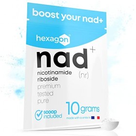 NAD+ Nicotinamide Riboside Chloride - +31 Jours de Cure - Poudre Pure, 10 Grammes - Contre lâge et la fatigue, NAD Booster -