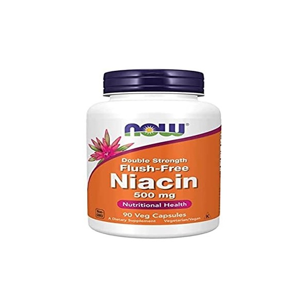 Now Foods, Niacine sans effet fluide, 500 mg, 90 capsules végétaliennes, vitamine B3