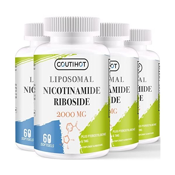 Liposomal Riboside de nicotinamide avec TMG et trans-ptérostilbène, haute puissance 2000 mg, supplément NR ultra pur pour sti