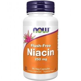 Now Foods, Niacin Flush-Free, Vitamine B3 Sans flush, 250mg, 90 Capsules végétaliennes, Testé en Laboratoire, Sans Gluten, Sa