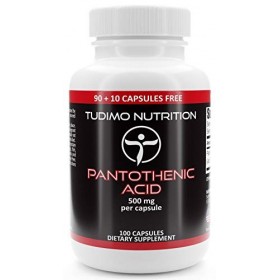 Vitamine B5 Acide Pantothénique 500mg - 100 Capsules 3+ mois à Désintégration Rapide, Chacune avec 500 mg Vit B5 Acide Pant