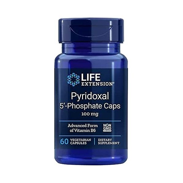 Life Extension, Pyridoxal-5-Phosphate, Dépôt, Tous les 5 Jours 1 Capsule, 100mg, 60 Capsules végétaliennes, Testé en Laborato