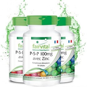 Fairvital | P-5-P 100mg zinc - pour pendant 3 mois - VEGAN - 270 Gélules 90 x 3 - Vitamine B6 actif - pyridoxal-5-phosphate