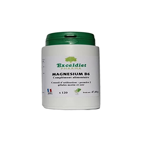 Magnésium B6 - Fatigue Surmenage Stress Angoisses - 300 mg/jour - 120 Gélules Végétales | Fabriqué en France