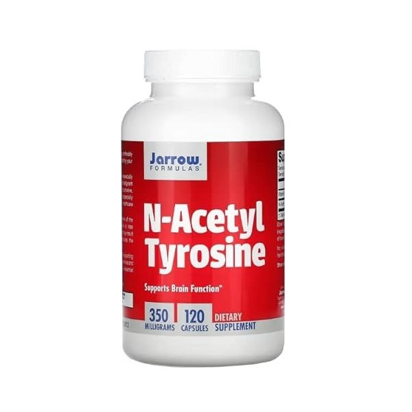 Jarrow Formulas, N-Acetyl-Tyrosin, avec Vitamine B6, Hautement Dosé, 120 Capsules, Testé en Laboratoire, Sans Gluten, Sans So