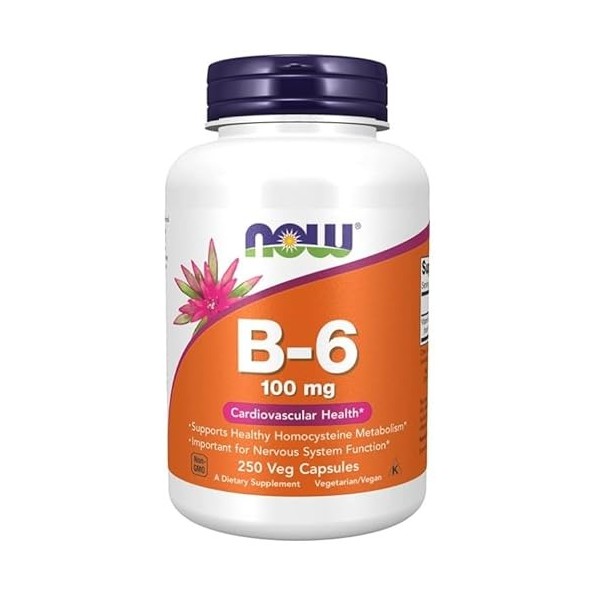 NOW Foods Vitamine B-6, 100 mg - 250 gélules