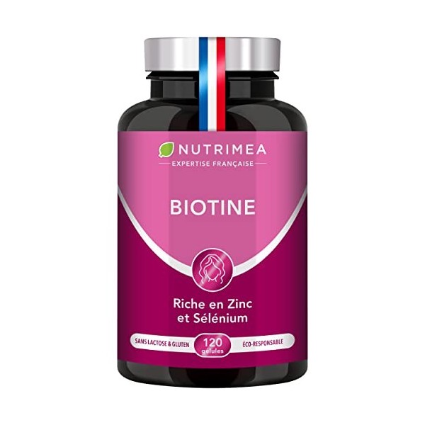 BIOTINE | Sans Excipient | Accélère la Pousse des Cheveux & Ongles | Avec Vitamine B8, Pépins de Courge, Zinc et Sélénium | 1