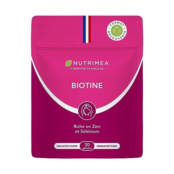 BIOTINE | Sans Excipient | Accélère la Pousse des Cheveux & Ongles | Avec Vitamine B8, Pépins de Courge, Zinc et Sélénium | 1