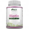 Biotine 10000 µg | 365 Comprimés végétales | Vitamine B8 pour la Pousse des Cheveux | 1 an dapprovisionnement | Compléments 