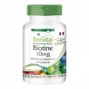 Fairvital | Biotine 10mg - Fort - avec 10000mcg de Biotine par comprimé - Vitamine B7 - VEGAN - 90 comprimés