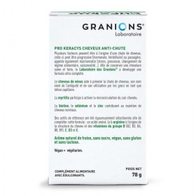 GRANIONS PRO KERACYS ANTI-CHUTE - Préviens la chute du cheveux - L-Arginine, Vit B2, B3, B6, B9, C, E, Biotine, Zinc, Séléniu