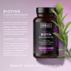 Biotine 10000 mcg avec huile de noix de coco - 365 comprimés végan 1 an approvisionnement - Supplément de croissance des ch