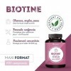 Biotine 10 000 µg - Hautement concentrée - Pousse Cheveux, Beauté de la Peau, Ongles - Riche en Zinc et Sélénium - 600 compri