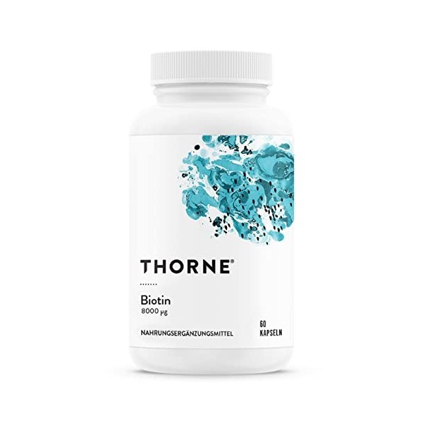 Thorne Biotin 8 - Vitamin B7 Biotin pour des Cheveux, des Ongles et une Peau Sains - 60 Capsules