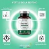 Biotine Végétale | Soin des Cheveux et Ongles | sans additifs | Vitamine B8 très concentrée | 120 gélules Trois mois de Cure 