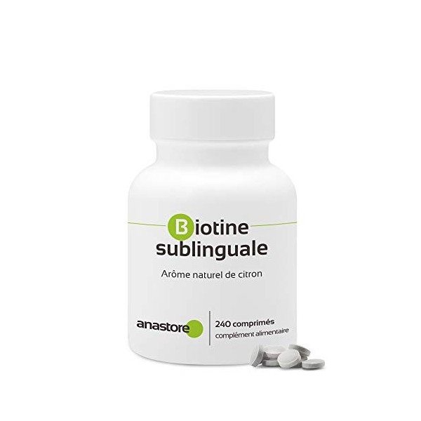 BIOTINE SUBLINGUALE * 450 µg / 240 comprimés pour 240 jours dutilisation * Vitamine essentielle pour une peau et des cheveux