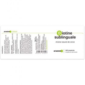 BIOTINE SUBLINGUALE * 450 µg / 240 comprimés pour 240 jours dutilisation * Vitamine essentielle pour une peau et des cheveux
