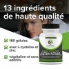 Peau & Cheveux 180 gélules hautement dosées en biotine, vitamines B1, B6, extrait de millet, zinc, acide folique & plus Testé