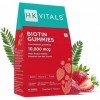 LOGY Vitals Lot de 60 gommes capillaires à la biotine, 10 000 mcg de biotine dextrait de sébanie, avec zinc, vitamine C, A e