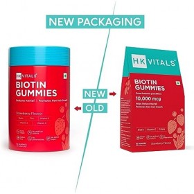 LOGY HK Vitals Biotine Hair Gummies, 10 000 mcg de biotine dextrait de Sesbania, avec zinc, vitamine C, A et E, végétalien, 