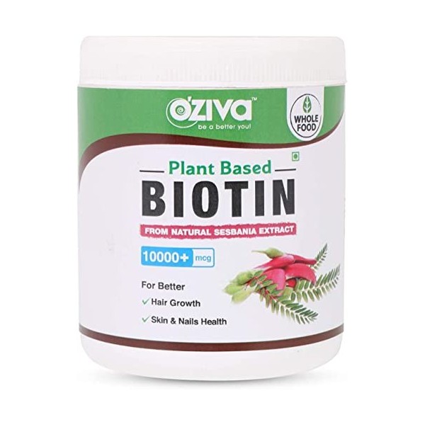 PUB Biotine végétale 10 000 + mcg avec Sesbania Agati Bamboo Shoot Amla et plus 120 g lot de 1 