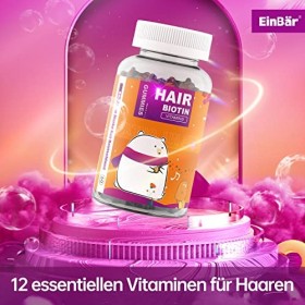 Restaurateur de cheveux pour la croissance des cheveux biotine dosage élevé 8000μg oursons gommeux vitamines pour cheveux per