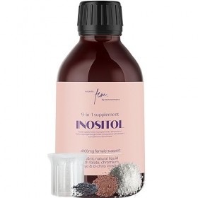 Inositol FEM Myo & D-Chiro 4100mg Liquide, SOPK & Équilibre Féminin, Supplément 9-en-1 Inositol, Folate 5-MTHF, Chrome, Zinc,