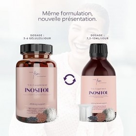 Inositol FEM Myo & D-Chiro 4100mg Liquide, SOPK & Équilibre Féminin, Supplément 9-en-1 Inositol, Folate 5-MTHF, Chrome, Zinc,