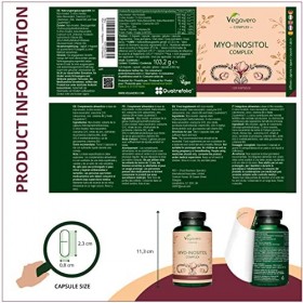 Myo-Inositol Complex Vegavero® | Avec D-Chiro-Inositol, Q10, Zinc, Resvératrol, Vitamine B6 et B9 Acide Folique | Sans Addi