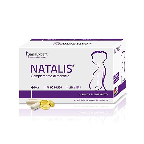 PACK 2 | SanaExpert Natalis | SUPPLÉMENT POUR GROSSESSE | avec acide folique, fer, DHA, vitamines prénatales et nutriments es