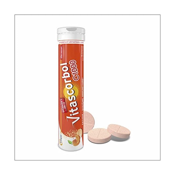 VITASCORBOL - Complément alimentaire à base de vitamine C 1000 mg - Fatigue et système immunitaire - Programme 20 jours - 20 