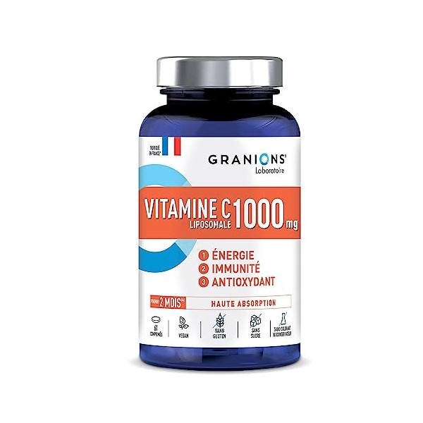 GRANIONS| Vitamine C Liposomale 1000 mg | Contribue au fonctionnement normal du système immunitaire et à réduire la fatigue |